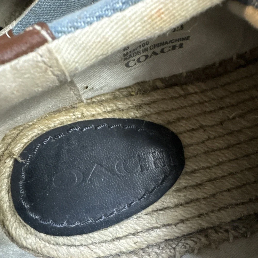 Coach Cate Espadrilles Women's 9 B Denim Two Tone Blue Summer Casual Sneakers